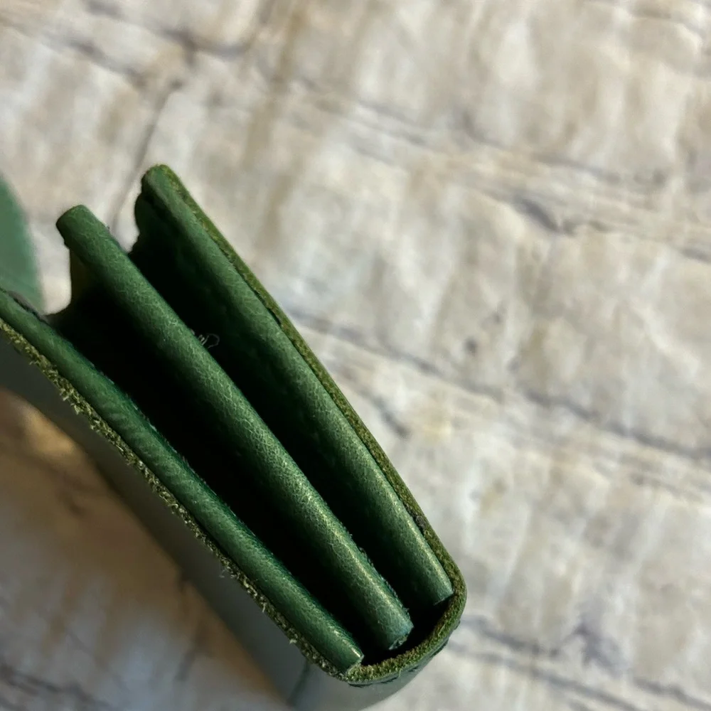 PORTLAND LEATHER GREEN SMALL BOZEMAN WALLET (3) TREES LOGO - Picture 6 of 6